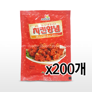유니푸드 치킨양념 50g x 200개 (매운)